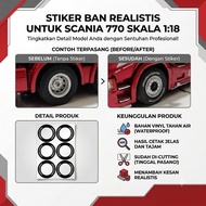 TIRE STICKERS FOR RC TRUCK SCANIA 770 SCALE 1:18