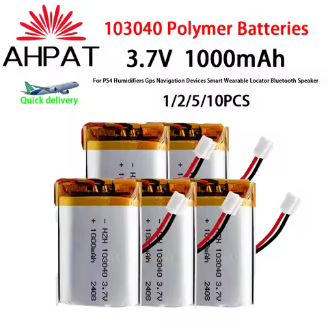 103040 3.7V 1000mAh Polymer Lithium Rechargeable Battery for GPS navigator MP5 Bluetooth Headset PS4