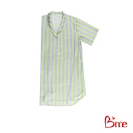 Bme ชุดนอนรูปแบบกระโปรงแขนสั้น คอปกฮาวาย รุ่น ME8604 มี 3 สี สีชมพูม่วง สีส้มเขียว สีเขียวม่วง