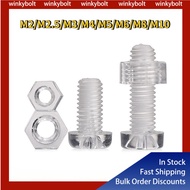PC SCREWS / NUTS / PLASTIC SCREW / TRANSPARENT SCREW ( and Nut sell separately ) M2/M2.5/M3/M4/M5/M6