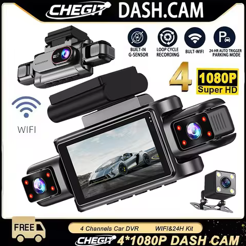 1080P 4 Lens 360 Degree Dash Cam For Cars WIFI APP Car DVR 4-Channel Front Camera Video Recorder Rea