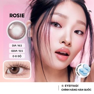 Kính áp tròng EYEIYAGI màu nâu ánh hồng giãn tròng Rosie DIA 14.5mm lens cận 3 tháng có lệch độ (0-8