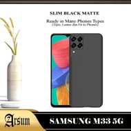 PROMO Case SAMSUNG M33 5G Premium Slim Matte Macaron Black List Casing SAMSUNG M33 5G