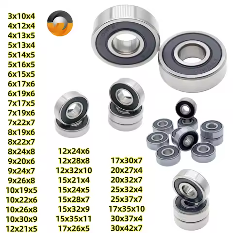 5Pcs 6001RS 12x28x8mm Motor Grade Cover Sealed 6002RS 6003RS Deep Groove Ball Bearing 6001-2RS 52100