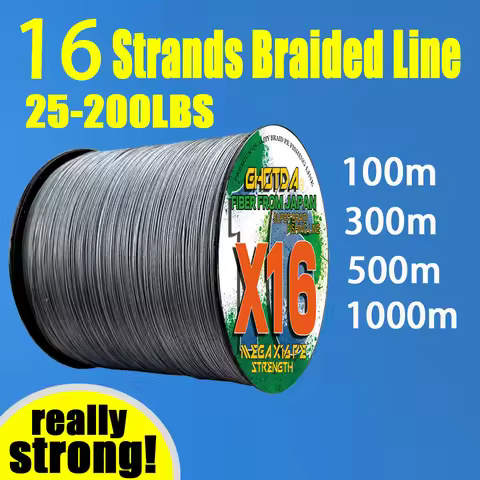 16 Strands Braided Fishing Line Super Strong 25 40 80 100 125 140 161 200LBS X-wire Core 100M-1000M 