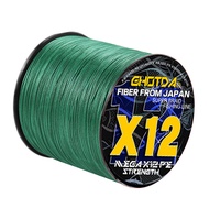 GHOTDA 300M 12 Strands Braided Fishing Line PE Line Durable Fishing Accessories