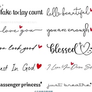 7.9-Ten Pieces Hot Sale Car Rearview Mirror English Stickers Love You Safe Driving Trust God Drift