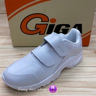 GIGA LA 129  รองเท้าผ้าใบ แบบหนังติดเทป (36-41) สีขาว