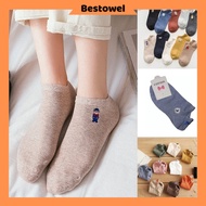 Ready Stock Cute Cartoon Pattern Socks No Show Linen Stoking