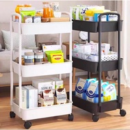 3/4/5 Tier Rolling Storage Trolley Cart – Multipurpose Basket Organizer for Kitchen Bathroom Office