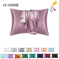 LIAOYING 2pcs Silky Pillow Cover, Envelope Closure 20" x 36" Silk Satin Pillowcase, King Size 20" x 