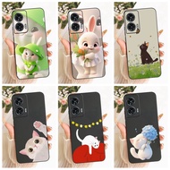 For Motorola Edge 50 Fusion Case XT2429-1 Cute Cartoon Rabbit Cat Funny Painted Soft Silicone Phone 