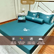 Bed sheet set of 4 high quality tencel 40s silkPiece with Mickey embroidered pattern, elastic sheets
