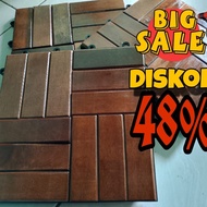 decking kayu motif zigzak 3 ukuran 30x30cm lantai kayu finishing cat