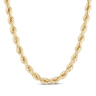 18k Yellow Gold Necklace rope chain 50cm 4mm寬 金頸鍊 麻花 粗 not Cuban Link 古巴鍊