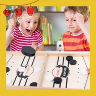 [JU] Desktop Sling Puck Toy Fast Sling Puck Game with Foldable Wooden Board 20 Chess Pieces Two-play