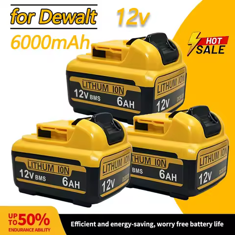 12V 2Ah 3Ah 5Ah 6Ah Battery 12V Replacement for Dewalt DCB120 Lithium-ion Batteries DCB125 DCB123 DC