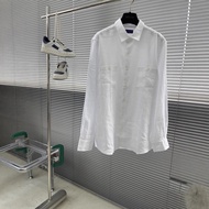 FY0X RL #2025 Men's Casual Linen Shirt Lapel All-Match Top Men's Clothing