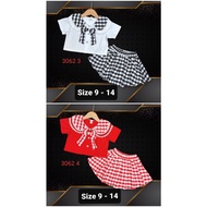TH Girls' plaid sailor dress set 23-35kg