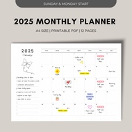 Printable 2025 Minimalist Calendar | EasyPrint Calendar 2025 | The Year Ahead: 2025 Edition