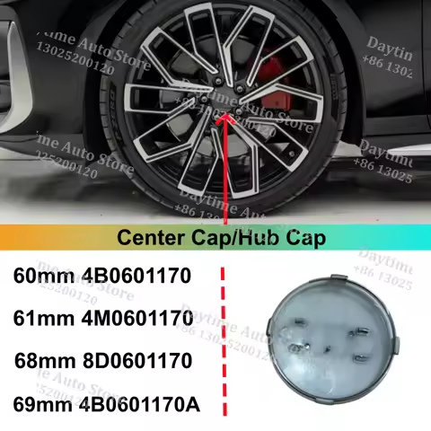 40pcs 4ring Black Grey 4B0601170A 4M0601170 8D0601170 60mm 61mm 68mm 69mm For Car Wheel Hub Caps Rim