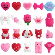 100PCS Valentines Day Mochi Squishy Toys, Mini Kawaii Squishies Soft Fidget Toys Stress Squeeze Toys