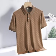 Ice Silk Breathable Polo Shirt for Men Lapel Short Sleeve T-shirt