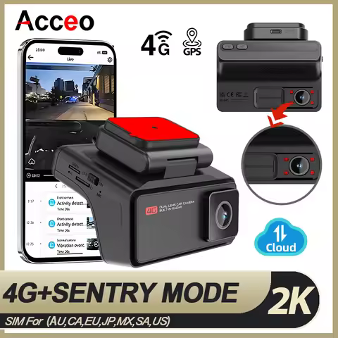 4G LTE Car Dash Cam Front and Inside Remote Live View Two-Way Talk 24/7 Parking GPS Tracker IR Night
