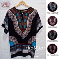 HITAM Black dashiki clothes - ethnic t-shirts - bangkok clothes - men's women's casual clothes - bea