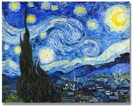 Sacred canvas EliteartThe Starry Night by Vincent Van Gogh Oil Painting Reproduction Giclee Wall Art