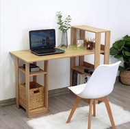 Bàn làm việc. Bàn học kèm kệ sách. Kích thước: Bàn D 100 x R 40 x C 75cm. Giá: C 101 x R 40 x D 20cm