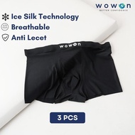 Wowon Men Boxer - Celana Dalam Pria - Zero Gravity Feel - 3 Pcs