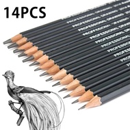 14pcs Professional Sketch and Drawing Writing Pencil Stationery Supply 6H 4H, 2H HB B 2B 3B 4B 5B 6B