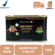 Star Village Anchovy Fillets in Olive Oil / Ikan Teri Dengan Minyak Zaitun 720gr