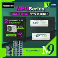 [MIGA] PANASONIC MULTI-SPLIT AIR COND R32 INVERTER [ OUTDOOR 2.0HP ] + [ INDOOR 1 UNIT 1.0HP, 1.5HP, 2.0HP ]