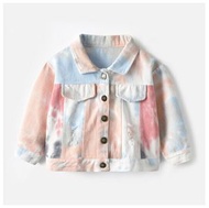 兒童翻領長袖牛仔外套【米色】(70-140碼) (下單後請聯絡客服確認發貨尺碼)