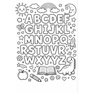 Alphabet | Set Colouring Pages | 10 pages | A4 Size