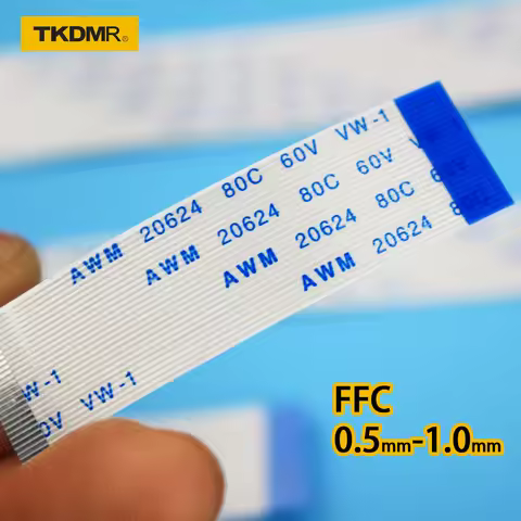 TKDRM Flat flexible cable FFC FPC LCD cable AWM 20624 80C 60V VW-1 FFC-0.5MM 1MM 4pin Connector blue