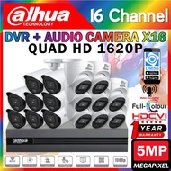 DAHUA 16-CHANNEL Full Color HD Audio 5MP 1620P CCTV 5.0MP 16CH DVR Camera Package Set Build-in Mic