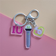 Kpop Acrylic IU Light Stick Pendant Keychain Lightstick Keyring Jewelry Bag Car Key Pendants Keychai
