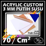 Acrylic Custom 3mm Putih Susu/Akrilik lembaran/Akrilik potongan 3mm