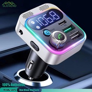 Bluetooth-compatible 5.0 FM Transmitter 48W Car Charger Type-C USB Car Wireless Transmitter Dual Mics AUX Handsfree Call