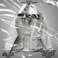 JACKET JEANS IMPORT PREMIUM KOREAN LOOK KOREAN STYLE/JACKET OVERSIZE DENIM JEANS SAGE GREEN