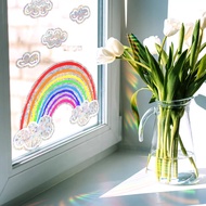 Mirror Decorative Stickers Cartoon Rainbow Pattern Design PVC Material Window Stickers Vacuum Sticke