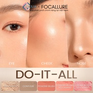 FOCALLURE FA-F45 Blush Highlight Contour 3in1 Powder Palette Natural Color Long Lasting Color 6.6g
