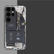 เคส Samsung S24 S22 S23เคสพิเศษแผงวงจรเคสโทรศัพท์กันกระแทก PCBA พร้อมตัวปกป้องกล้องถ่ายรูปสำหรับเด็กผู้ชายฝาครอบโทรศัพท์เทคโนโลยี