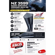 NZ 3599 Nano Zirconia Ceramic Max HD Window Tint Film 35% VLT | 99% IR & UV Rejection | Car Tint