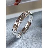 Hong Kong Zhengsheng Jewelry Pure Silver 999.9 Crushed Ice Ring Couple Gypsophila Sterling Silver St