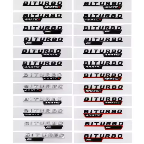 2pcs 3D Car Fender Badge For Mercedes BENZ C43 E43 GLC43 GLE43 W213 W204 W205 BITURBO AMG 4MATIC Emb