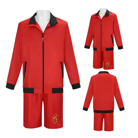 Adult Pam Tommy Costume Movie Baywatch David Cosplay Red Coat Shorts Suit for Men Halloween Carnival